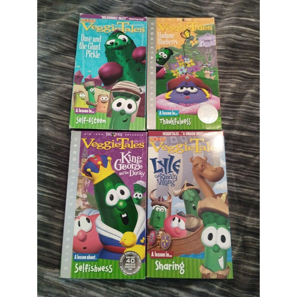 VeggieTales VHS Tapes Lot Of 4.  Big Idea.  Christian